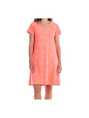 FRESH PRODUCE Medium Sunset Coral STARFISH SADIE dress Jersey Cotton large
